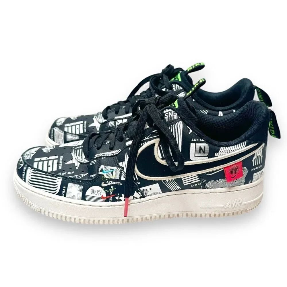 Nike Air Force 1 '07 LX Worldwide Pack - Rare- Black Printed size 9.5 USA Men’s